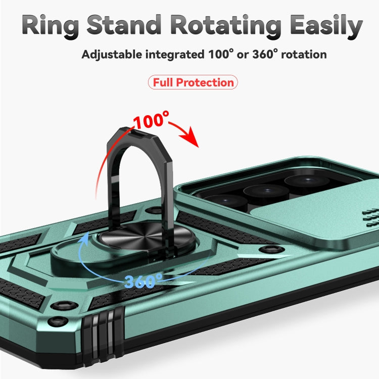 For Samsung Galaxy S25 5G Sliding Camshield Holder Phone Case(Green) - Galaxy S25 5G Cases by buy2fix | Online Shopping UK | buy2fix