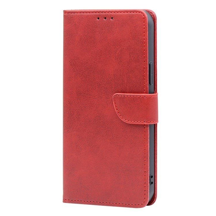 For Samsung Galaxy S25+ 5G Calf Texture Buckle Flip Leather Phone Case(Red) - Galaxy S25+ 5G Cases by buy2fix | Online Shopping UK | buy2fix