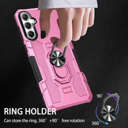 For Samsung Galaxy S25+ 5G Ring Holder Armor Hybrid Phone Case(Pink) - Galaxy S25+ 5G Cases by buy2fix | Online Shopping UK | buy2fix