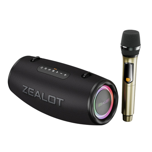 Zealot S87M 80W Portable Outdoor RGB Bluetooth Speaker with Microphone(Black) - Waterproof Speaker by ZEALOT | Online Shopping UK | buy2fix