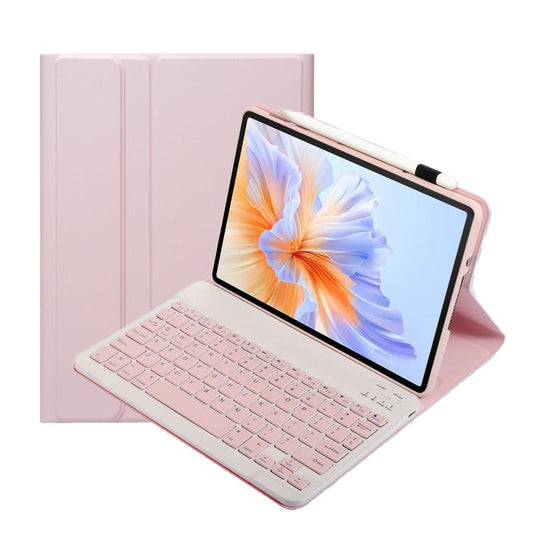 For Honor Pad V9 AH27 Ultra-thin Detachable Bluetooth Keyboard Leather Tablet Case(Pink White) - Huawei Keyboard by buy2fix | Online Shopping UK | buy2fix