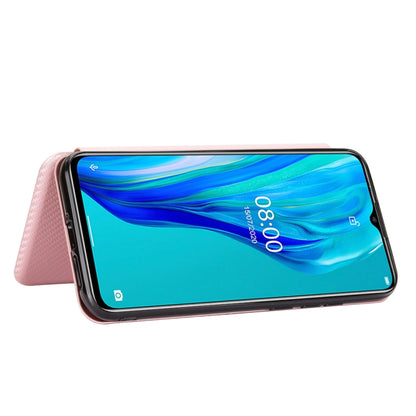 For Ulefone Note 9P Carbon Fiber Texture Horizontal Flip TPU + PC + PU Leather Case with Card Slot(Pink) - Ulefone Cases by buy2fix | Online Shopping UK | buy2fix