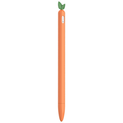 For Apple Pencil 2 Contrasting Color Mint Leaf Silicone Non-slip Protective Cover(Orange) - Pencil Accessories by buy2fix | Online Shopping UK | buy2fix