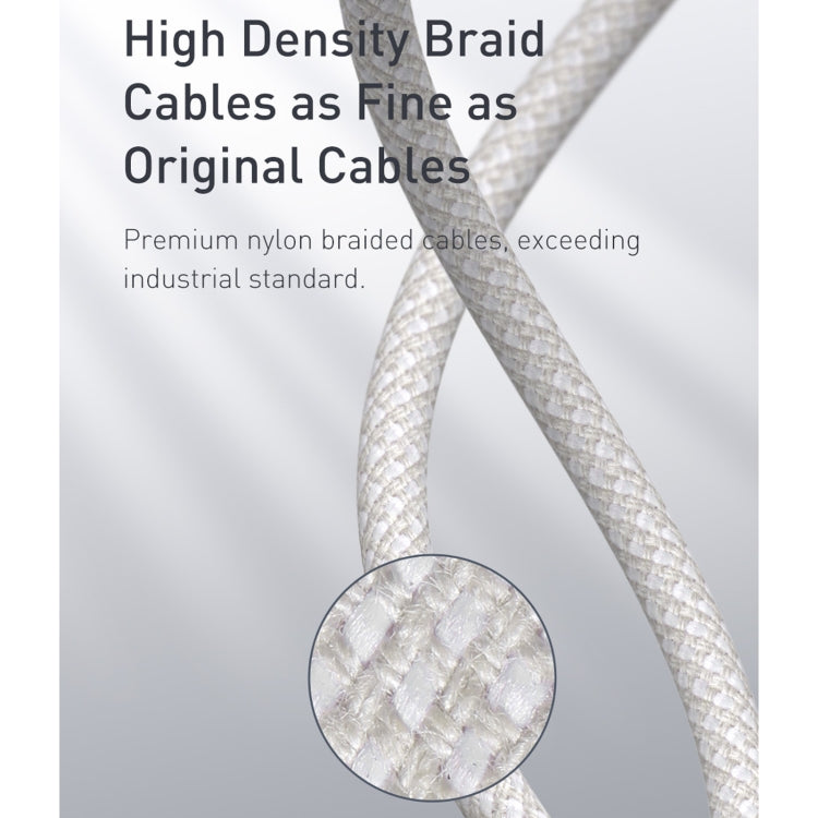 Baseus 20W Type-C / USB-C to 8 Pin PD High-density Braided Fast Charging Data Cable, Length: 1m(White) - Normal Style Cable by Baseus | Online Shopping UK | buy2fix