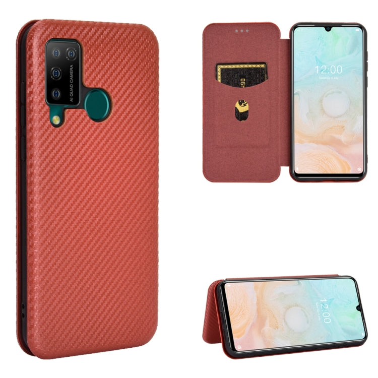 For DOOGEE N20 Pro Carbon Fiber Texture Horizontal Flip TPU + PC + PU Leather Case with Card Slot(Brown) - More Brand by buy2fix | Online Shopping UK | buy2fix