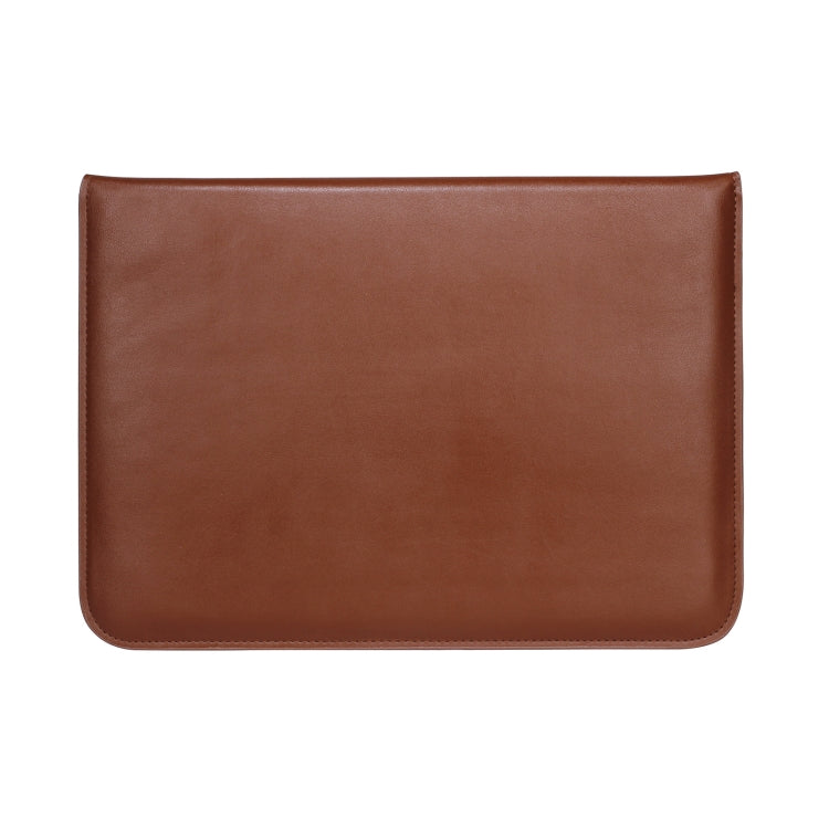 PU Leather Ultra-thin Envelope Bag Laptop Bag for MacBook Air / Pro 13 inch, with Stand Function(Brown) - Protective Bags by buy2fix | Online Shopping UK | buy2fix