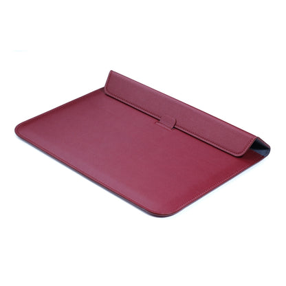 PU Leather Ultra-thin Envelope Bag Laptop Bag for MacBook Air / Pro 15 inch, with Stand Function(Wine Red) - Protective Bags by buy2fix | Online Shopping UK | buy2fix