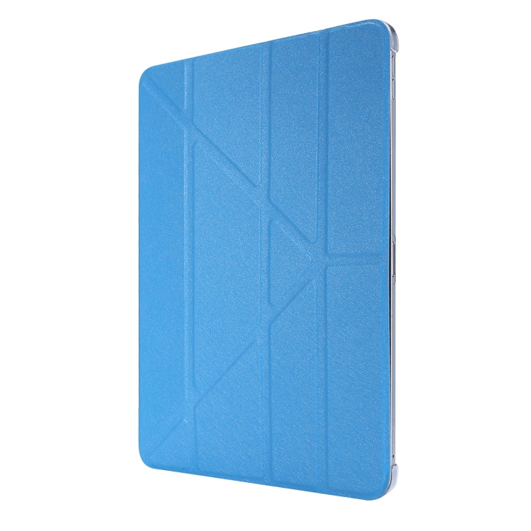 Silk Texture Horizontal Deformation Flip Leather Case with Three-folding Holder For iPad Air 11 2024 / Air 2022 / 2020 10.9(Light Blue) - iPad Air (2022) / (2020) 10.9 Cases by buy2fix | Online Shopping UK | buy2fix