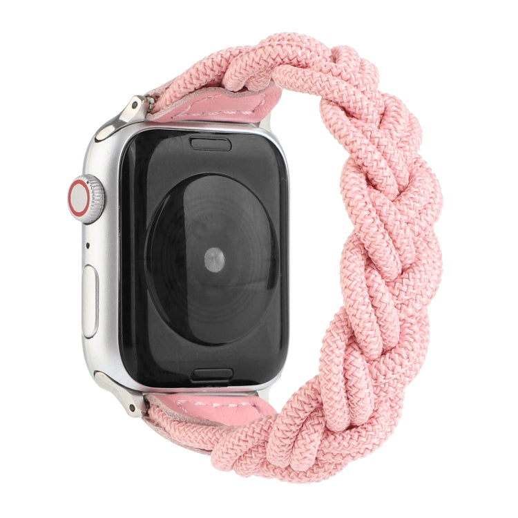 Elastic Woven Watch Band For Apple Watch Ultra 49mm&Watch Ultra 2 49mm / Series 9&8&7 45mm / SE 3&SE 2&6&SE&5&4 44mm / 3&2&1 42mm, Length:160mm(Pink) - Watch Bands by buy2fix | Online Shopping UK | buy2fix