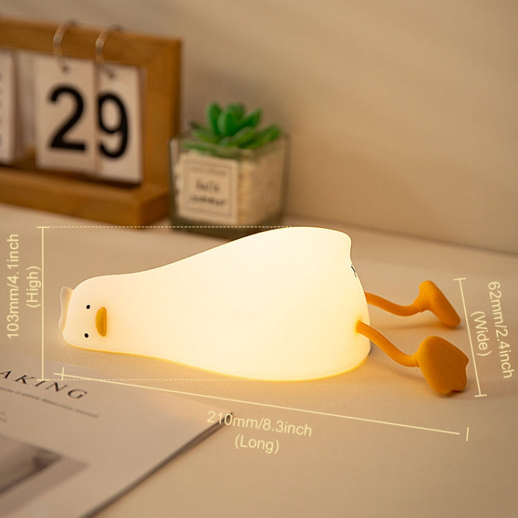 1W USB Charging LED Lie Flat Duck Silicone Touch Sensing Night Light - Night Lights by buy2fix | Online Shopping UK | buy2fix