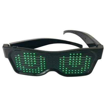 Night Club Bar Disco LED Light-emitting USB Charging Shutter APP Bluetooth Glasses (Green) - Glow Party Supplies by buy2fix | Online Shopping UK | buy2fix