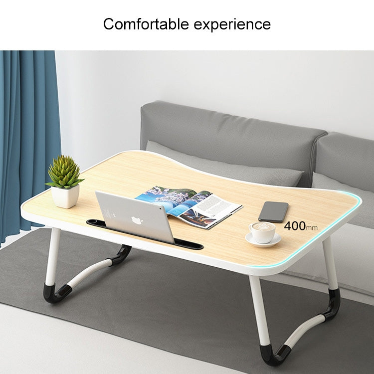W-shaped Non-slip Legs Adjustable Folding Portable Laptop Desk without Card Slot (Walnut) - Laptop Stand by buy2fix | Online Shopping UK | buy2fix
