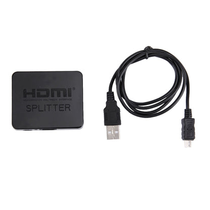 4K HDMI Splitter Full HD 1080p Video HDMI Switch Switcher 1x2 Split Out Amplifier Dual Display for HDTV DVD PS3 Xbox(Black) - Splitter by buy2fix | Online Shopping UK | buy2fix