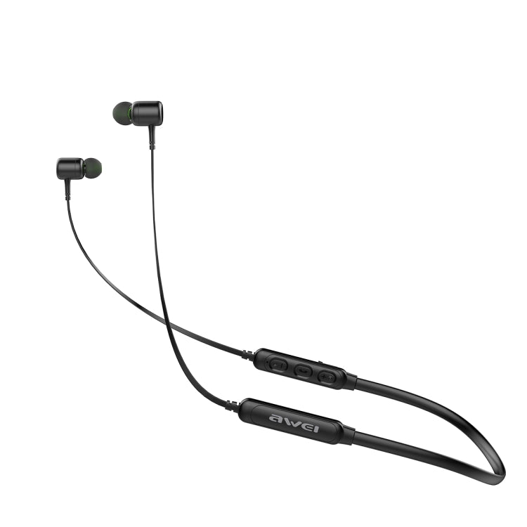 awei G30BL Neck-mounted Wireless Bluetooth Sports Stereo Earphone(Black) - Neck-mounted Earphone by awei | Online Shopping UK | buy2fix