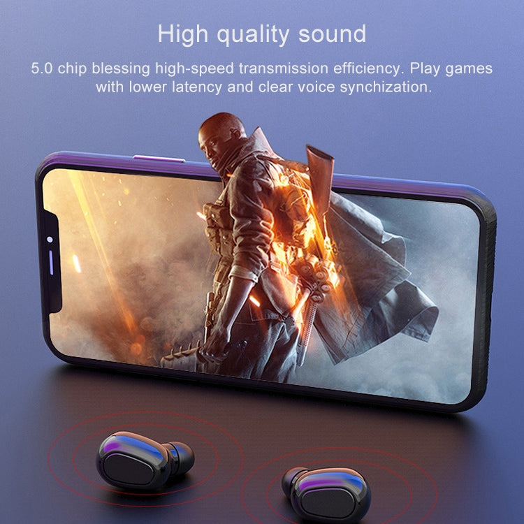 L22 9D Sound Effect Bluetooth 5.0 Wireless Bluetooth Earphone with Charging Box & Digital Display, Support for HD Calls (White) - Bluetooth Earphone by buy2fix | Online Shopping UK | buy2fix