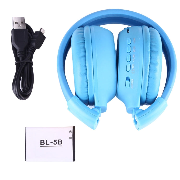 BS-N65 Headband Folding Stereo HiFi Wireless Headphone Headset with LCD Screen & TF Card Slot & LED Indicator Light & FM Function(Blue) - Headset & Headphone by buy2fix | Online Shopping UK | buy2fix