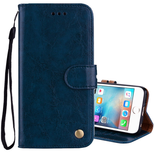 For iPhone 6 Plus & 6s Plus Business Style Oil Wax Texture Horizontal Flip Leather Case with Holder & Card Slots & Wallet (Blue) - More iPhone Cases by buy2fix | Online Shopping UK | buy2fix