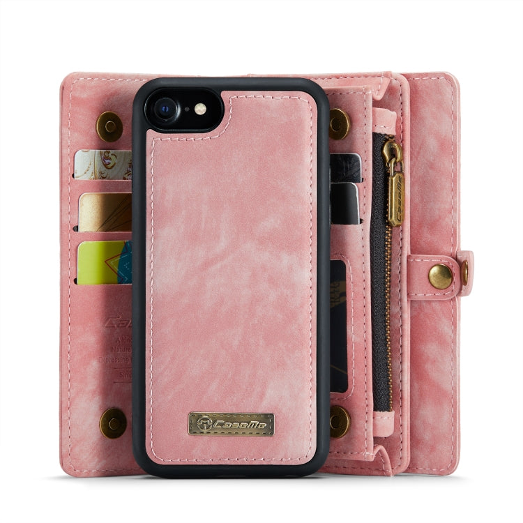 CaseMe for  iPhone 8 & 7  Multifunctional Leather Billfold with Detachable Magnetic PC Back Protective Case & Holder & 10 Card Slots & 3 Cash Slots & 1 Zipper Wallet & 2 Photo Frames & 3 Magnetic Clasps(Pink) - More iPhone Cases by CaseMe | Online Shopping UK | buy2fix