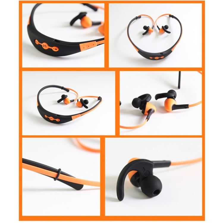 BT-54 In-Ear Wire Control Sport Neckband Wireless Bluetooth Earphones with Mic & Ear Hook, Support Handfree Call, For iPad, iPhone, Galaxy, Huawei, Xiaomi, LG, HTC and Other Smart Phones(Orange) - Neck-mounted Earphone by buy2fix | Online Shopping UK | buy2fix