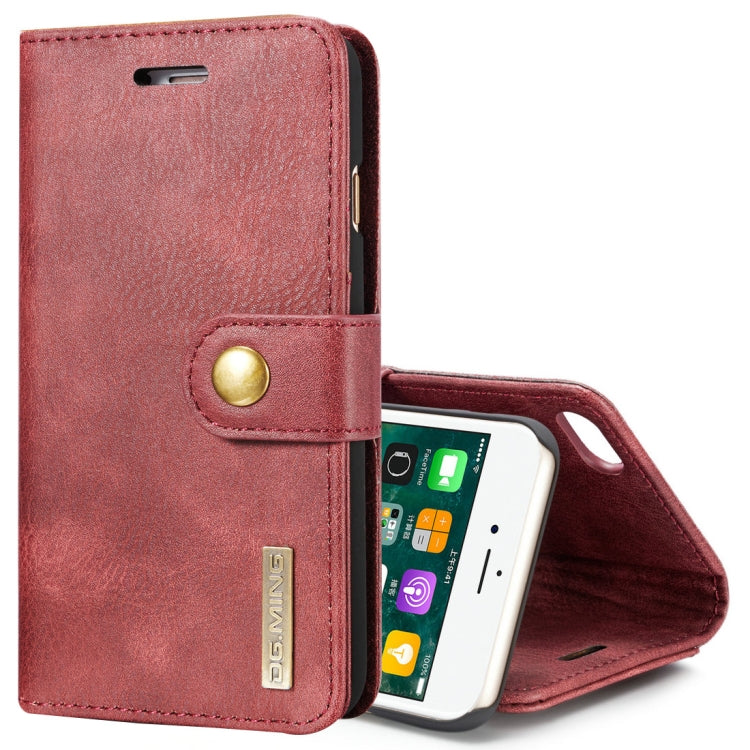 DG.MING For iPhone SE 2020 & 8 & 7  Crazy Horse Texture Horizontal Flip Detachable Magnetic Protective Case with Holder & Card Slots & Wallet(Red) - More iPhone Cases by DG.MING | Online Shopping UK | buy2fix