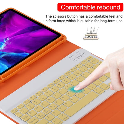 TG11B Detachable Bluetooth Yellow Keyboard + Microfiber Leather Tablet Case for iPad Pro 11 inch (2020), with Pen Slot & Holder (Orange) - For iPad Pro by buy2fix | Online Shopping UK | buy2fix