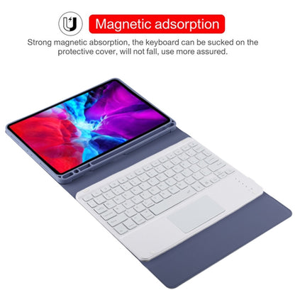 TG11BCS Detachable Bluetooth White Keyboard Microfiber Leather Tablet Case for iPad Pro 11 inch (2020), with Backlight & Touchpad & Pen Slot & Holder (Purple) - For iPad Pro by buy2fix | Online Shopping UK | buy2fix