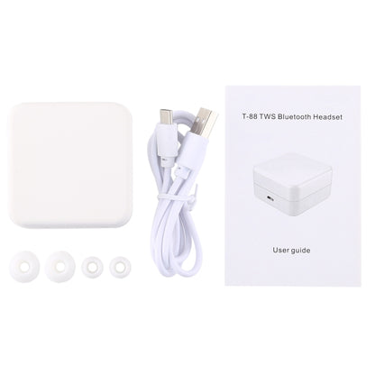 T-88 TWS Bluetooth V5.0 Wireless Stereo Earphones with Magnetic Charging Box(White) - TWS Earphone by buy2fix | Online Shopping UK | buy2fix