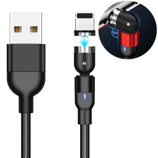 1m 2A Output USB to 8 Pin Nylon Braided Rotate Magnetic Charging Cable(Black) - Charging Cable & Head by buy2fix | Online Shopping UK | buy2fix