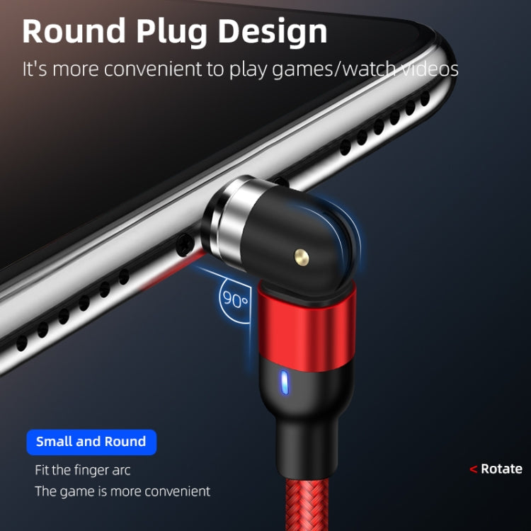 1m 2A Output 3 in 1 USB to 8 Pin + USB-C / Type-C + Micro USB Nylon Braided Rotate Magnetic Charging Cable (Red) - Charging Cable & Head by buy2fix | Online Shopping UK | buy2fix