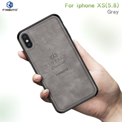 For iPhone X / XS PINWUYO Anti-wrestling Waterproof Full Coverage PC Case(Grey) - More iPhone Cases by PINWUYO | Online Shopping UK | buy2fix