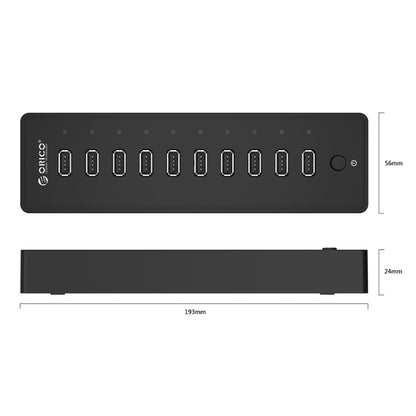 ORICO P10-U2-V1 10 USB 2.0 Ports HUB, Specification: US Plug - USB HUB by ORICO | Online Shopping UK | buy2fix