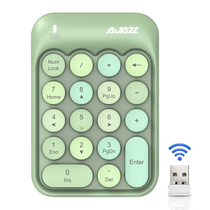 Ajazz AK18 2.4G Mini Wireless Mixed Color Keys Numeric Keyboard (Green) - Wireless Keyboard by Ajazz | Online Shopping UK | buy2fix