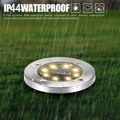 2 PCS 8 LEDs IP44 Waterproof Solar Powered Buried Light, SMD 5050 Under Ground Lamp Outdoor Path Way Garden Decking LED Light - Buried Lights by buy2fix | Online Shopping UK | buy2fix