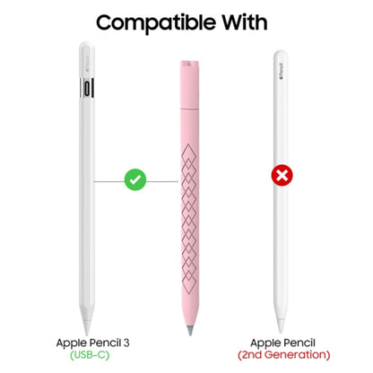 For Apple Pencil (USB-C) Diamond Pattern Silicone Stylus Pen Protective Case (Light Purple) - Pencil Accessories by buy2fix | Online Shopping UK | buy2fix