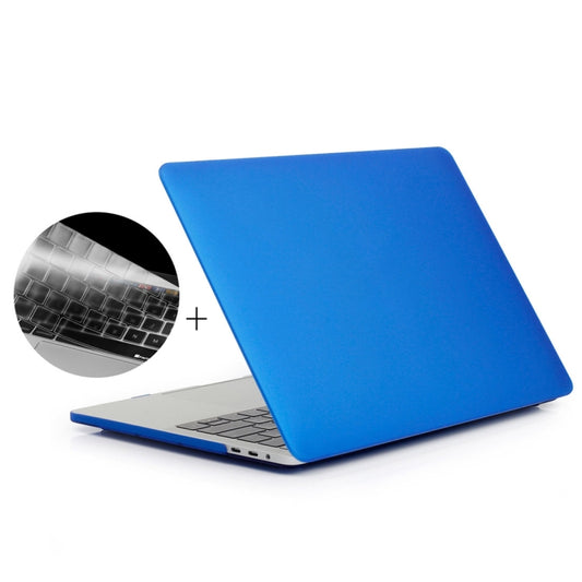 ENKAY Hat-Prince 2 in 1 Frosted Hard Shell Plastic Protective Case + Europe Version Ultra-thin TPU Keyboard Protector Cover for 2016 MacBook Pro 13.3 Inch with Touch Bar (A1706)(Dark Blue) - MacBook Pro Cases by ENKAY | Online Shopping UK | buy2fix