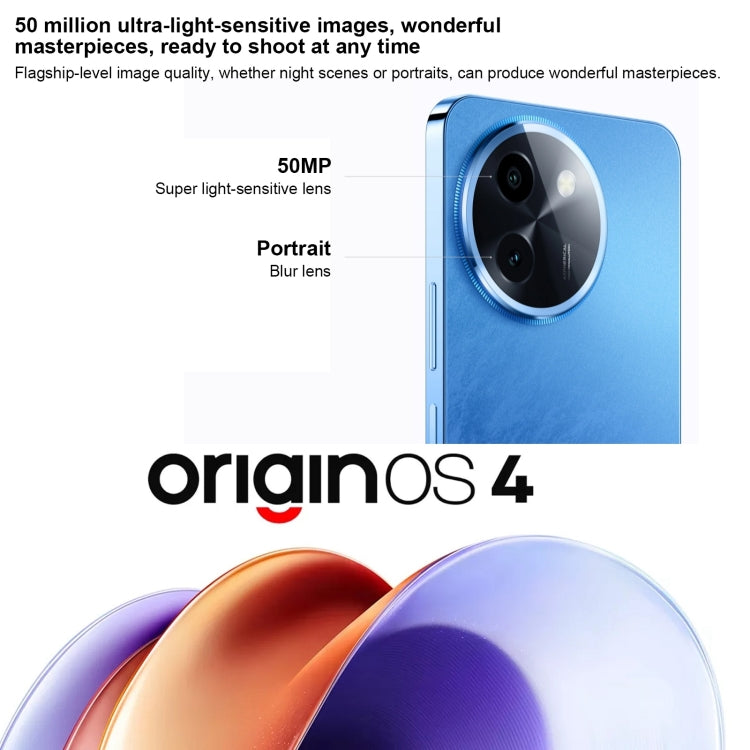 vivo Y200t, Dual Back Cameras, 12GB+512GB, Face ID Screen Fingerprint Identification, 6.72 inch Android 14.0 OriginOS 4 Snapdragon 6 Gen 1 Octa Core 2.2GHz, OTG, Network: 5G, Support Google Play (Blue) - vivo by vivo | Online Shopping UK | buy2fix