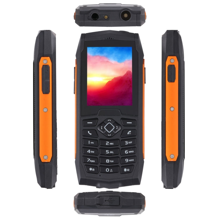 Rugtel R1D Rugged Phone, IP68 Waterproof Dustproof Shockproof, 2.4 inch, MTK6261D, 2000mAh Battery, Loud Box Speaker, FM, Network: 2G, Dual SIM(Orange) - Others by Rugtel | Online Shopping UK | buy2fix