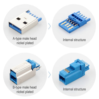 USB 3.0 A Male to Right 90 Degrees Angle USB 3.0 Type-B Male High Speed Printer Cable, Cable Length: 2.5m - USB 3.0 by buy2fix | Online Shopping UK | buy2fix