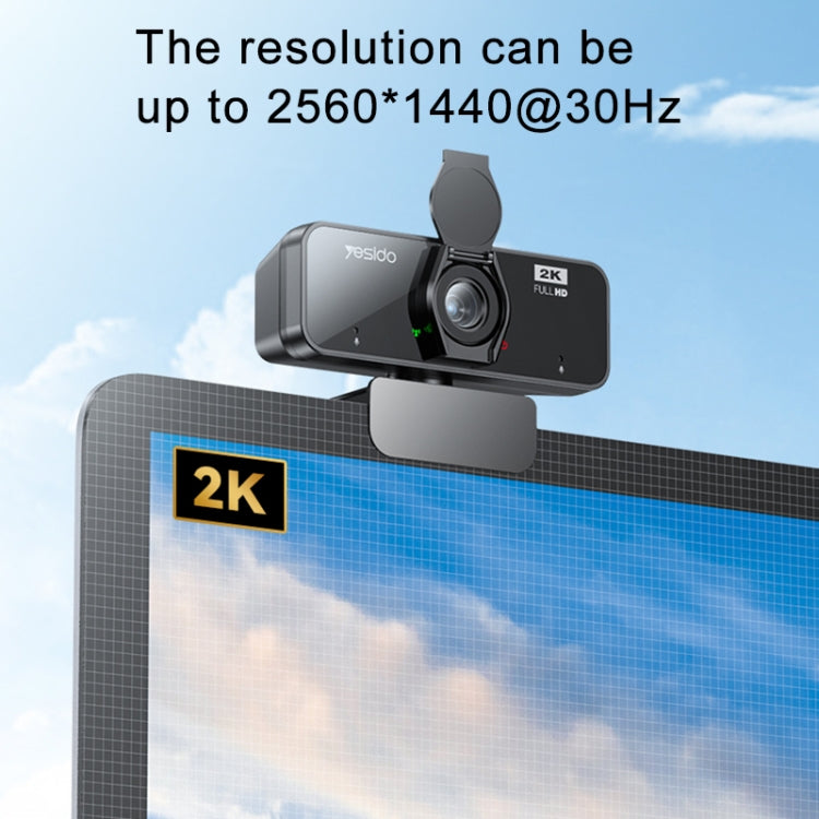 Yesido KM14 2K 4.0MP HD USB Webcam, Cable Length 1.5m - HD Camera by Yesido | Online Shopping UK | buy2fix