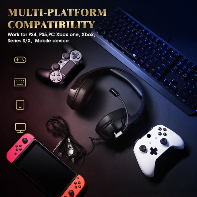 KOTION EACH G3000 3.5mm & USB Plug Stereo RGB Light Gaming Headset with Omni-directional Mic, Cable Length: 1.9m (Black) - Multimedia Headset by KOTION EACH | Online Shopping UK | buy2fix