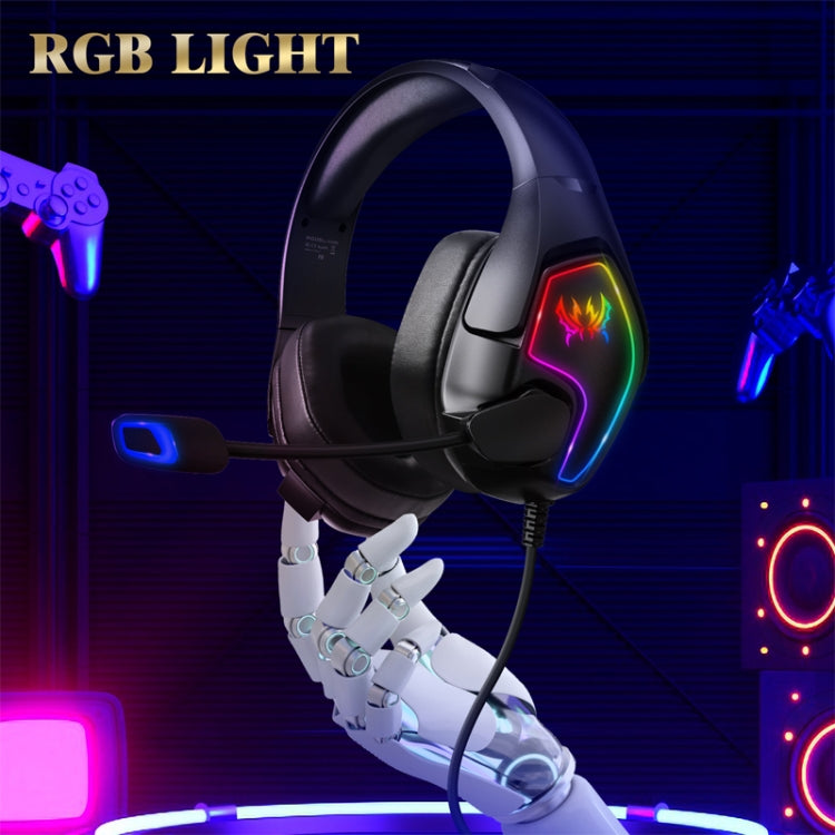 KOTION EACH G3000 3.5mm & USB Plug Stereo RGB Light Gaming Headset with Omni-directional Mic, Cable Length: 1.9m (Black) - Multimedia Headset by KOTION EACH | Online Shopping UK | buy2fix