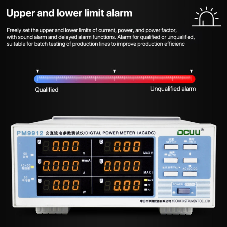 DCUU PM9912 Intelligent Electrical Parameters Measuring Instrument(EU Plug) - Current & Voltage Tester by buy2fix | Online Shopping UK | buy2fix