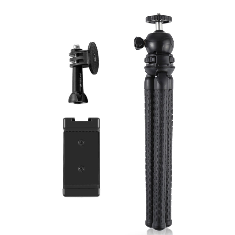 PULUZ Mini Octopus Flexible Tripod Holder with Ball Head & Phone Clamp + Tripod Mount Adapter & Long Screw for SLR Cameras, GoPro, Cellphone, Size: 30cmx5cm - Portable Mini Tripod by PULUZ | Online Shopping UK | buy2fix