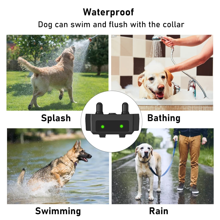 Tsattine T11 Dog Training Device Anti-Bark Waterproof Pet Training Collar, One to One (Black White) - Training Aids by buy2fix | Online Shopping UK | buy2fix