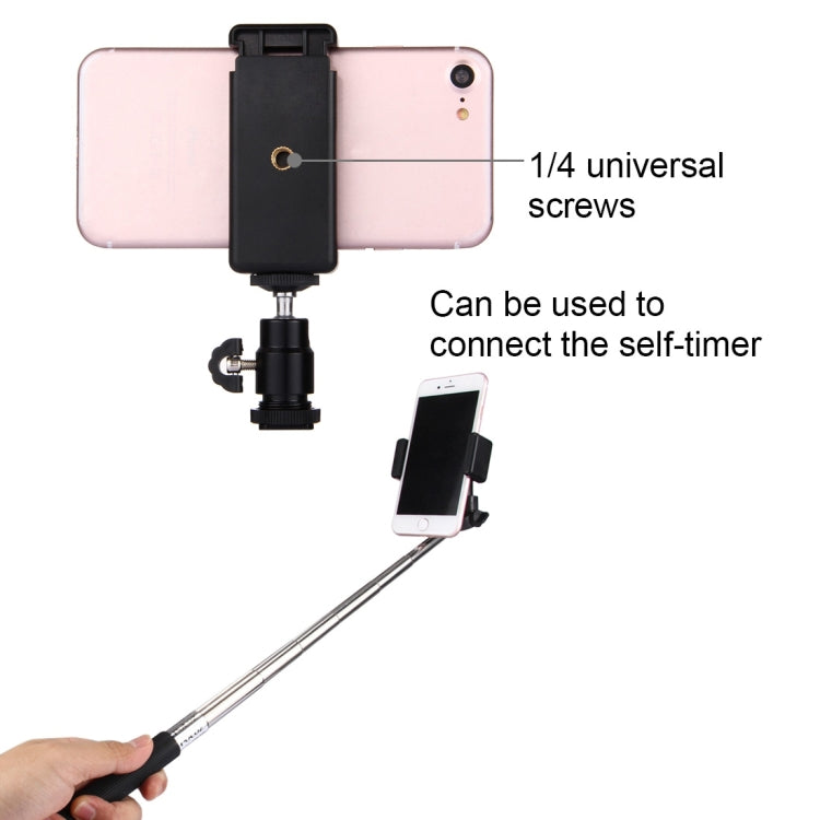 PULUZ 1/4 inch Hot Shoe Tripod Head +  Tripod Stand Clamp for iPhone, Samsung, Huawei, HTC, 5.5cm - 8cm Width Smartphones - Stand by PULUZ | Online Shopping UK | buy2fix