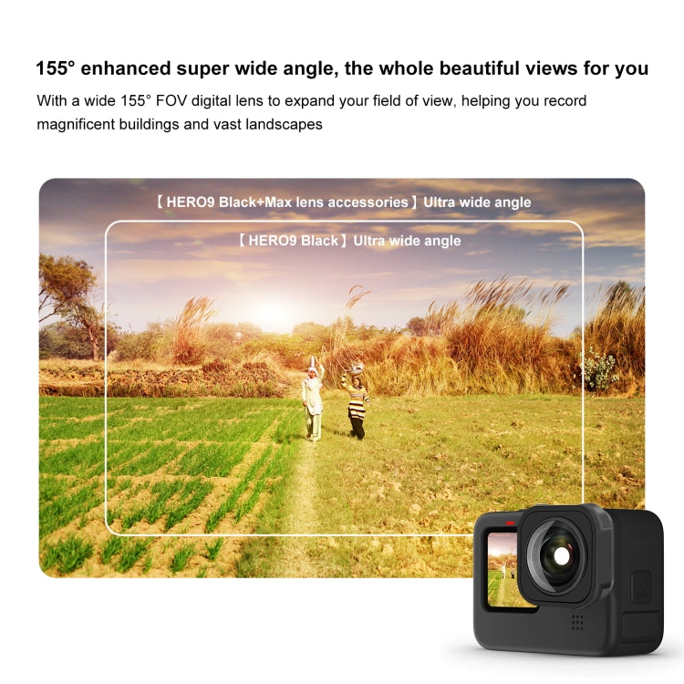 PULUZ Max Lens Mod Wide Angle Lens for GoPro Hero13 Black / Hero12 Black / Hero11 Black / HERO10 Black / HERO9 Black(Black) - Lens by PULUZ | Online Shopping UK | buy2fix