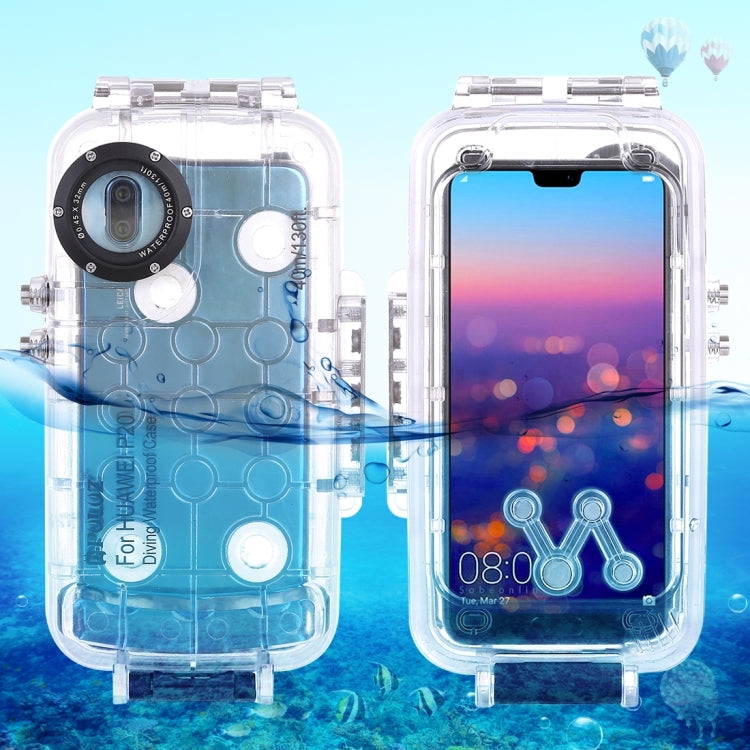 PULUZ PULUZ 40m/130ft Waterproof Diving Case for Huawei P20, Photo Video Taking Underwater Housing Cover(Transparent) - Huawei Cases by PULUZ | Online Shopping UK | buy2fix