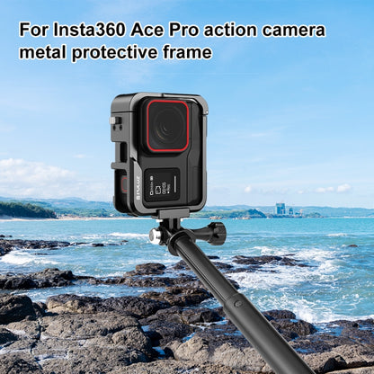 For Insta360 Ace Pro PULUZ Metal Protective Cage Adapter Frame (Black) - Mount & Holder by PULUZ | Online Shopping UK | buy2fix
