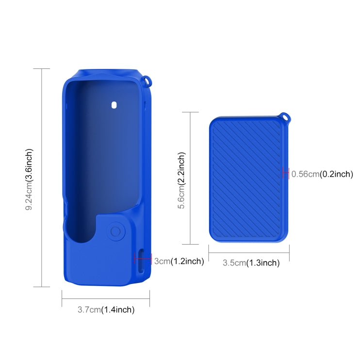For DJI OSMO Pocket 3 PULUZ  2 in 1 Silicone Cover Case Set with Strap (Blue) - Case & Bags by PULUZ | Online Shopping UK | buy2fix