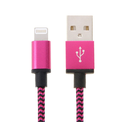 2A Woven Style USB to 8 Pin Sync Data / Charging Cable, Cable Length: 1m(Purple) - Normal Style Cable by buy2fix | Online Shopping UK | buy2fix